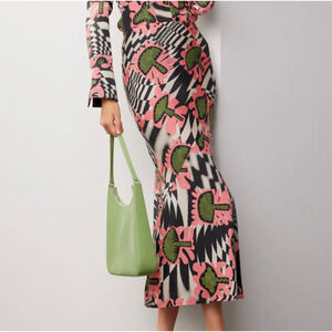 Untitled in Motion Black Bias Cut Midi Skirt MEDIUM Mushroom Designer Work $262